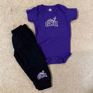 Purple and Black GCU Baby Outfit